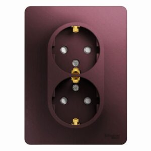 Розетка 2-м СП Glossa 16А IP20 250В с заземл. защ. шторки в сборе баклажан. SE GSL001126 оптом купить цена