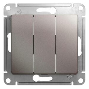 Выключатель 3-кл. СП Glossa 10А IP20 (сх. 3) 10AX механизм платина SE GSL001231 оптом купить цена