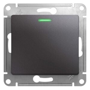 Выключатель 1-кл. СП Glossa 10А IP20 (сх. 1а) 10AX с подсветкой механизм графит SE GSL001313 оптом купить цена