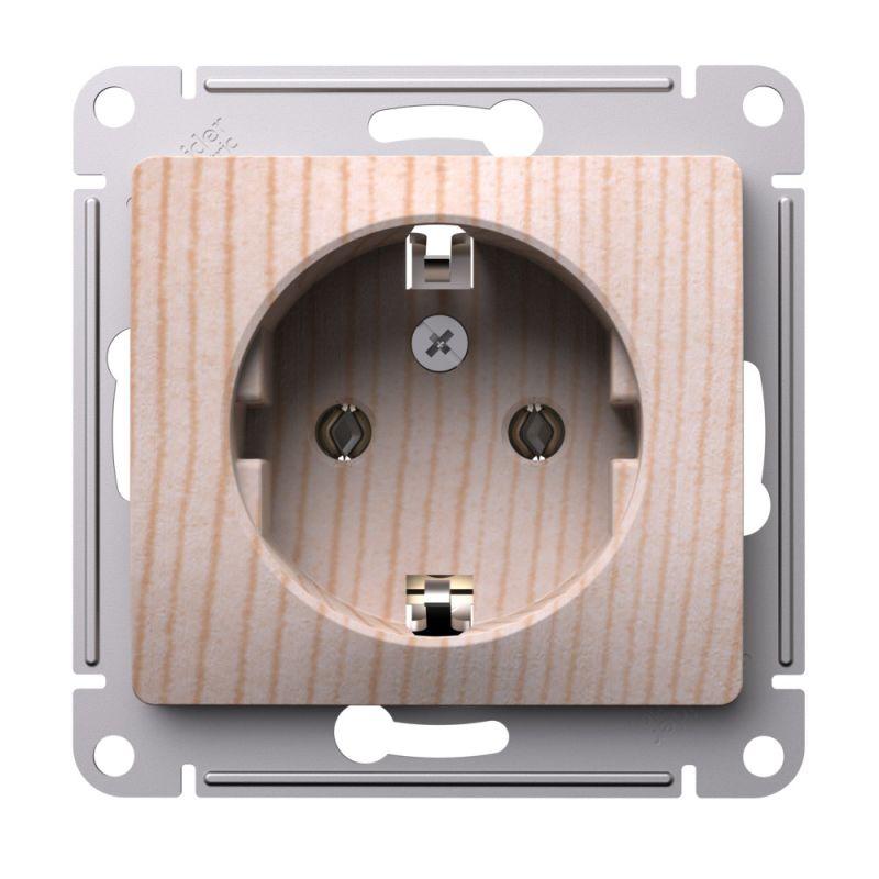 Розетка Glossa 16А с заземл. механизм сосна SE GSL001543 купить оптом выгодно Розетка Glossa 16А с заземл. механизм сосна SE GSL001543 оптом купить цена