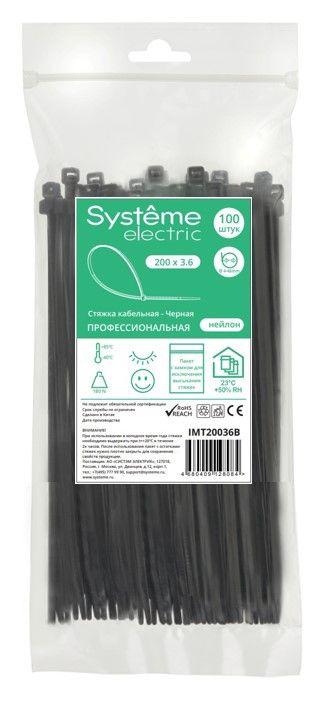 Стяжка кабельная 200х3.6 черн. (уп.100шт) SE IMT20036B купить оптом выгодно Стяжка кабельная 200х3.6 черн. (уп.100шт) SE IMT20036B оптом купить цена