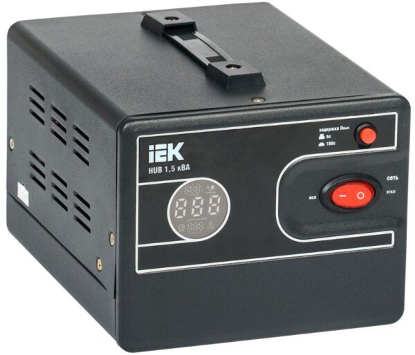 Стабилизатор напряжения 1ф 1.5кВА HUB переносной IEK IVS21-1-D15-13 оптом купить цена