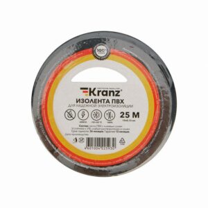 Изолента ПВХ 0.13х19мм 25м черн. Kranz KR-09-2206 оптом купить цена