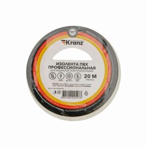 Изолента ПВХ профессиональная 0.18х19мм 20м бел. Kranz KR-09-2801 оптом купить цена