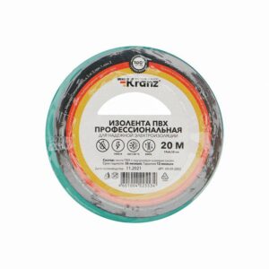 Изолента ПВХ профессиональная 0.18х19мм 20м зел. Kranz KR-09-2803 оптом купить цена