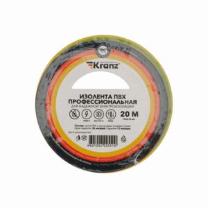 Изолента ПВХ профессиональная 0.18х19мм 20м желт./зел. Kranz KR-09-2807 оптом купить цена