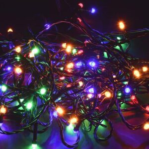 Гирлянда "Нить" 10м 100LED RGB IP20 провод зел. 230В с контроллером 8 режимов IEK LGDB110-3-100-10-G-S-20 оптом купить цена