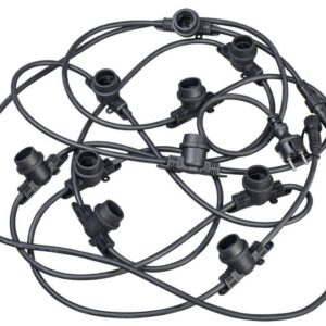 Гирлянда белт-лайт 5м 15 патронов E27 без ламп IP65 шнур черн. 2м 230В транзит IEK LGDU601-0-015-05-B-S-65 оптом купить цена