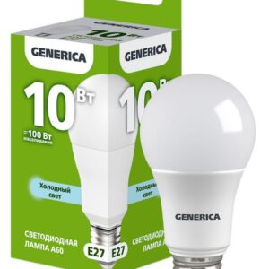 Лампа светодиодная A60 10Вт грушевидная 6500К E27 230В GENERICA LL-A60-10-230-65-E27-G оптом купить цена