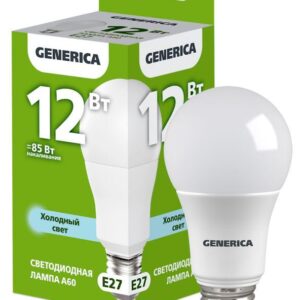 Лампа светодиодная A60 12Вт грушевидная 6500К E27 230В GENERICA LL-A60-12-230-65-E27-G оптом купить цена
