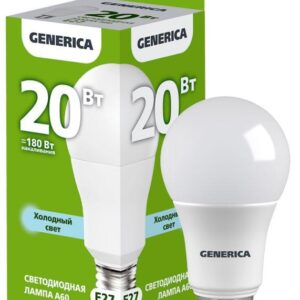 Лампа светодиодная A60 20Вт грушевидная 6500К E27 230В GENERICA LL-A60-20-230-65-E27-G оптом купить цена