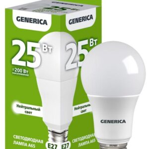 Лампа светодиодная A65 25Вт грушевидная 4000К E27 230В GENERICA LL-A65-25-230-40-E27-G оптом купить цена