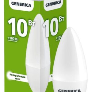 Лампа светодиодная C35 10Вт свеча 4000К E14 230В GENERICA LL-C35-10-230-40-E14-G оптом купить цена