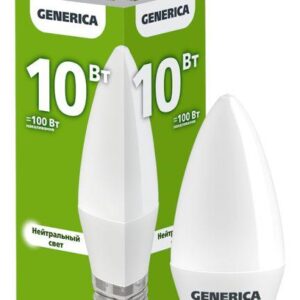 Лампа светодиодная C35 10Вт свеча 4000К E27 230В GENERICA LL-C35-10-230-40-E27-G оптом купить цена