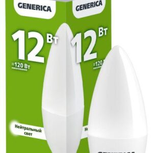 Лампа светодиодная C35 12Вт свеча 4000К E14 230В GENERICA LL-C35-12-230-40-E14-G оптом купить цена