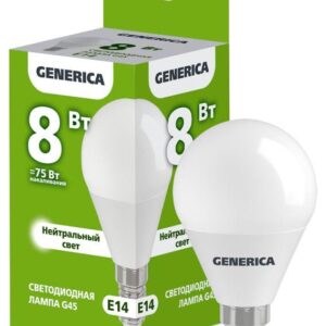 Лампа светодиодная G45 8Вт шар 4000К E14 230В GENERICA LL-G45-08-230-40-E14-G оптом купить цена
