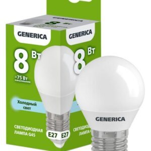 Лампа светодиодная G45 8Вт шар 6500К E27 230В GENERICA LL-G45-08-230-65-E27-G оптом купить цена