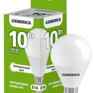 Лампа светодиодная G45 10Вт шар 4000К E14 230В GENERICA LL-G45-10-230-40-E14-G оптом купить цена