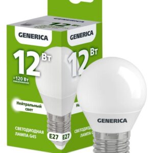 Лампа светодиодная G45 12Вт шар 4000К E27 230В GENERICA LL-G45-12-230-40-E27-G оптом купить цена