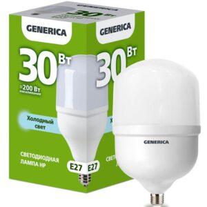 Лампа светодиодная HP 30Вт 6500К E27 230В GENERICA LL-HP-30-230-65-E27-G оптом купить цена