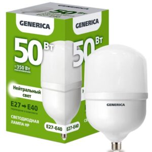 Лампа светодиодная HP 50Вт 4000К E27-E40 230В GENERICA LL-HP-50-230-40-E27-E40-G оптом купить цена