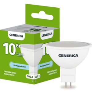 Лампа светодиодная MR16 10Вт софит 6500К GU5.3 230В GENERICA LL-MR16-10-230-65-GU5-G оптом купить цена
