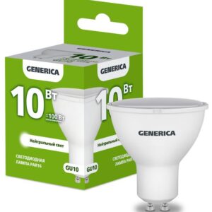 Лампа светодиодная PAR16 10Вт софит 4000К GU10 230В GENERICA LL-PAR16-10-230-40-GU10-G оптом купить цена