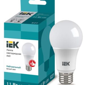 Лампа светодиодная Eco 11Вт A60 шар грушевидная 4000К нейтр. бел. E27 990лм 230-240В IEK LLE-A60-11-230-40-E27 оптом купить цена
