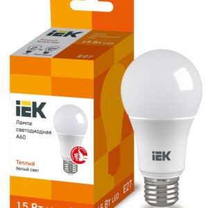 Лампа светодиодная ECO A60 15Вт грушевидная 230В 3000К E27 IEK LLE-A60-15-230-30-E27 оптом купить цена