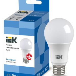 Лампа светодиодная ECO A60 15Вт грушевидная 230В 6500К E27 IEK LLE-A60-15-230-65-E27 оптом купить цена