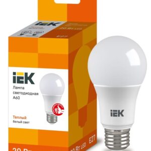 Лампа светодиодная ECO A60 20Вт грушевидная 230В 3000К E27 IEK LLE-A60-20-230-30-E27 оптом купить цена