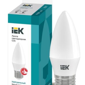 Лампа светодиодная Eco 9Вт C35 свеча 4000К нейтр. бел. E27 230В IEK LLE-C35-9-230-40-E27 оптом купить цена
