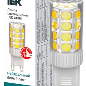 Лампа светодиодная Corn 3.5Вт капсульная 4000К нейтр. бел. G9 230В керамика IEK LLE-Corn-4-230-40-G9 оптом купить цена