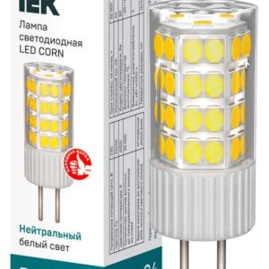 Лампа светодиодная Corn 5Вт капсульная 4000К нейтр. бел. G4 230В керамика IEK LLE-Corn-5-230-40-G4 оптом купить цена