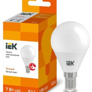 Лампа светодиодная ECO G45 7Вт шар 3000К тепл. бел. E14 630лм 230-240В IEK LLE-G45-7-230-30-E14 оптом купить цена