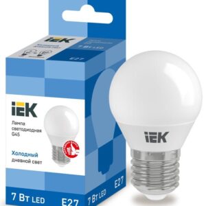 Лампа светодиодная ECO G45 7Вт шар 6500К E27 230В IEK LLE-G45-7-230-65-E27 оптом купить цена
