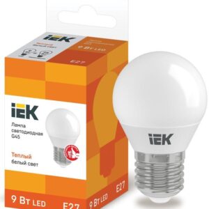 Лампа светодиодная ECO G45 9Вт шар 3000К E27 230В IEK LLE-G45-9-230-30-E27 оптом купить цена
