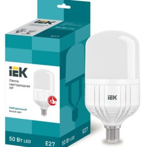 Лампа светодиодная HP 50Вт 4000К нейтр. бел. E27 230В IEK LLE-HP-50-230-40-E27 оптом купить цена