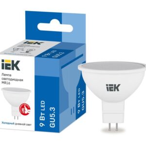 Лампа светодиодная MR16 софит 9Вт 230В 6500К GU5.3 IEK LLE-MR16-9-230-65-GU5 оптом купить цена