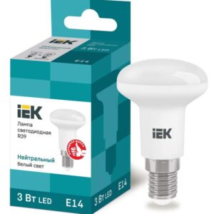 Лампа светодиодная Eco 3Вт R39 4000К нейтр. бел. E14 270лм 230-240В IEK LLE-R39-3-230-40-E14 оптом купить цена