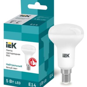 Лампа светодиодная Eco 5Вт R50 4000К нейтр. бел. E14 450лм 230-240В IEK LLE-R50-5-230-40-E14 оптом купить цена