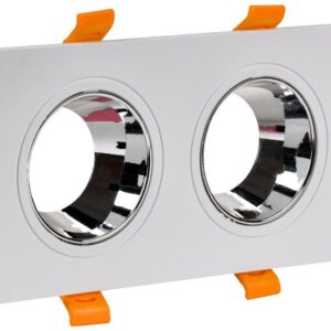 Светильник 4108 встраиваемый поворотный 2хGU10 бел./хром пласт. IEK LT-UVB0-4108-GU10-2-K23 оптом купить цена