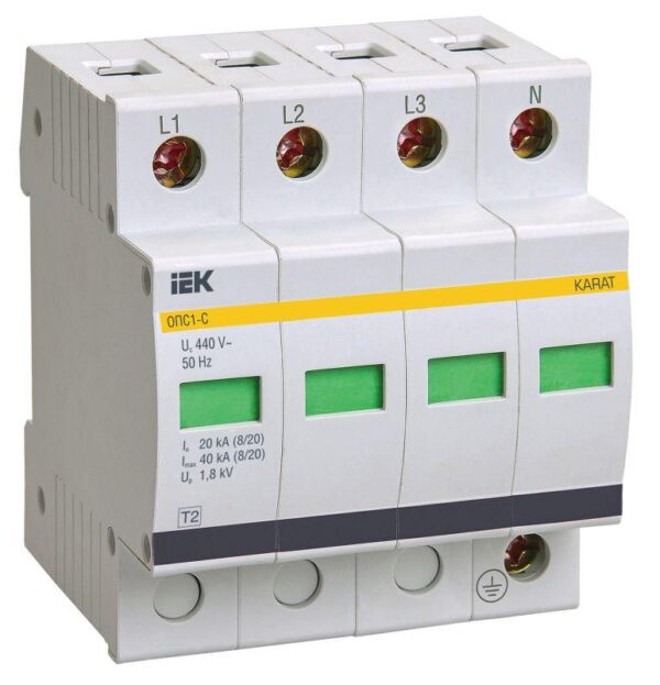 Ограничитель перенапряжения ОПС1-C 4P IEK MOP20-4-C оптом купить цена