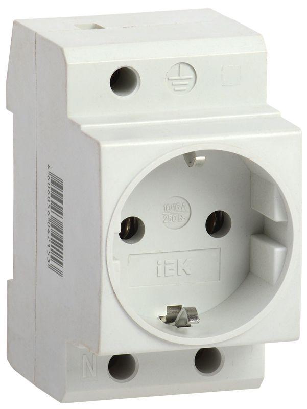 Розетка силовая РАр10-3-ОП с заземл. на DIN-рейку IEK MRD10-16 купить оптом выгодно Розетка силовая РАр10-3-ОП с заземл. на DIN-рейку IEK MRD10-16 оптом купить цена