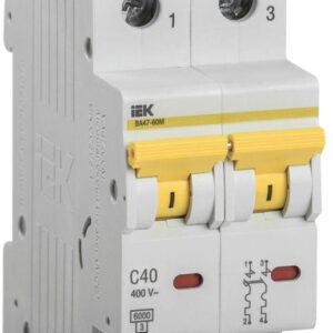 Выключатель автоматический модульный 2п C 40А 6кА ВА47-60M IEK MVA31-2-040-C оптом купить цена