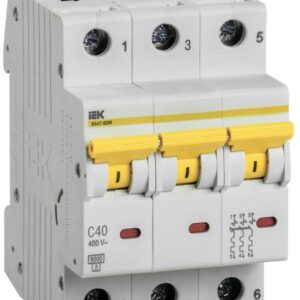 Выключатель автоматический модульный 3п C 40А 6кА ВА47-60M IEK MVA31-3-040-C оптом купить цена