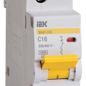 Выключатель автоматический модульный 1п C 16А 10кА ВА47-100 IEK MVA40-1-016-C оптом купить цена