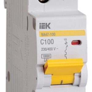 Выключатель автоматический модульный 1п C 100А 10кА ВА47-100 IEK MVA40-1-100-C оптом купить цена