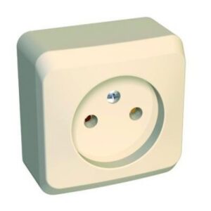 Розетка 1-м ОП Этюд 16А IP20 250В без заземл. без защ. шторок крем. SE PA16-001K оптом купить цена