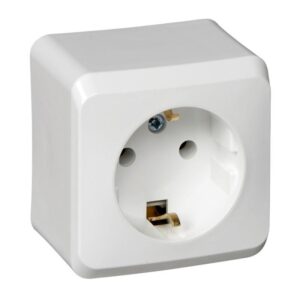 Розетка 1-м ОП Этюд 16А IP20 250В с заземл. без защ. шторок бел. SE PA16-003B оптом купить цена